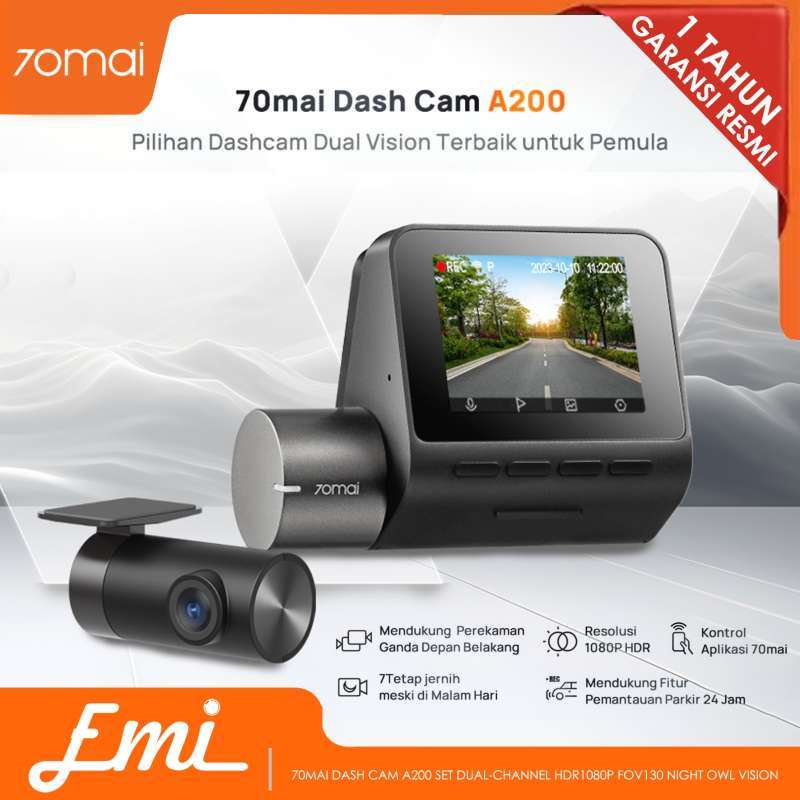 Xiaomi 70mai A200 Dashcam, Dual Channel