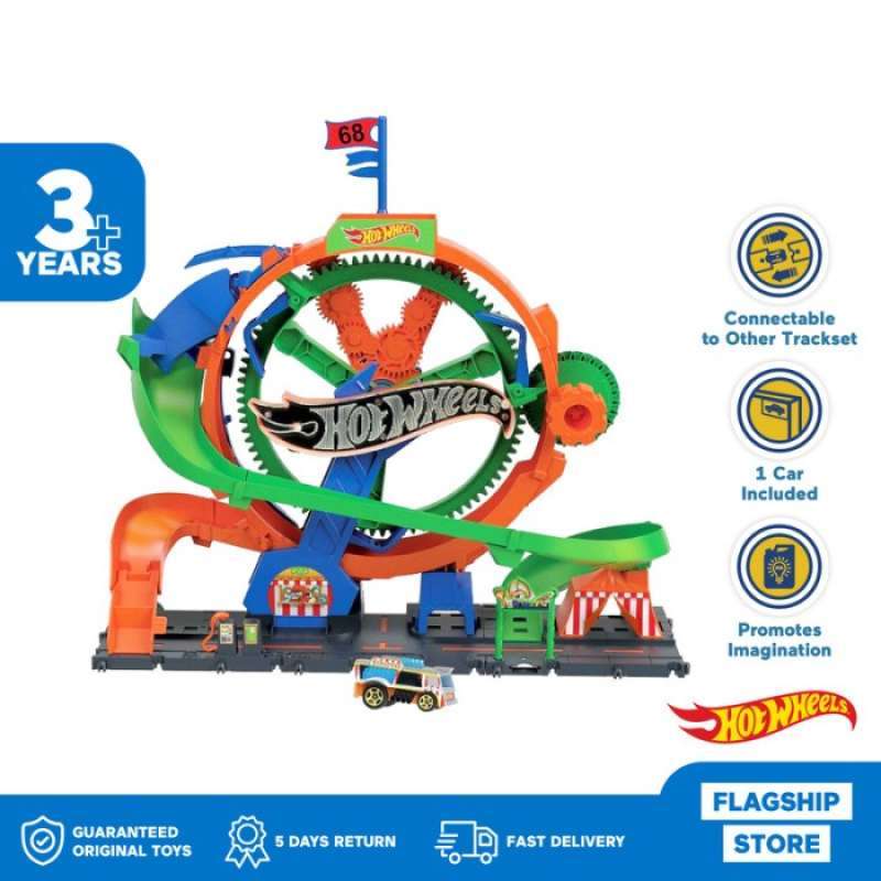 Promo Hot Wheels City Ferris Wheel Whirl Playset Mainan Trek