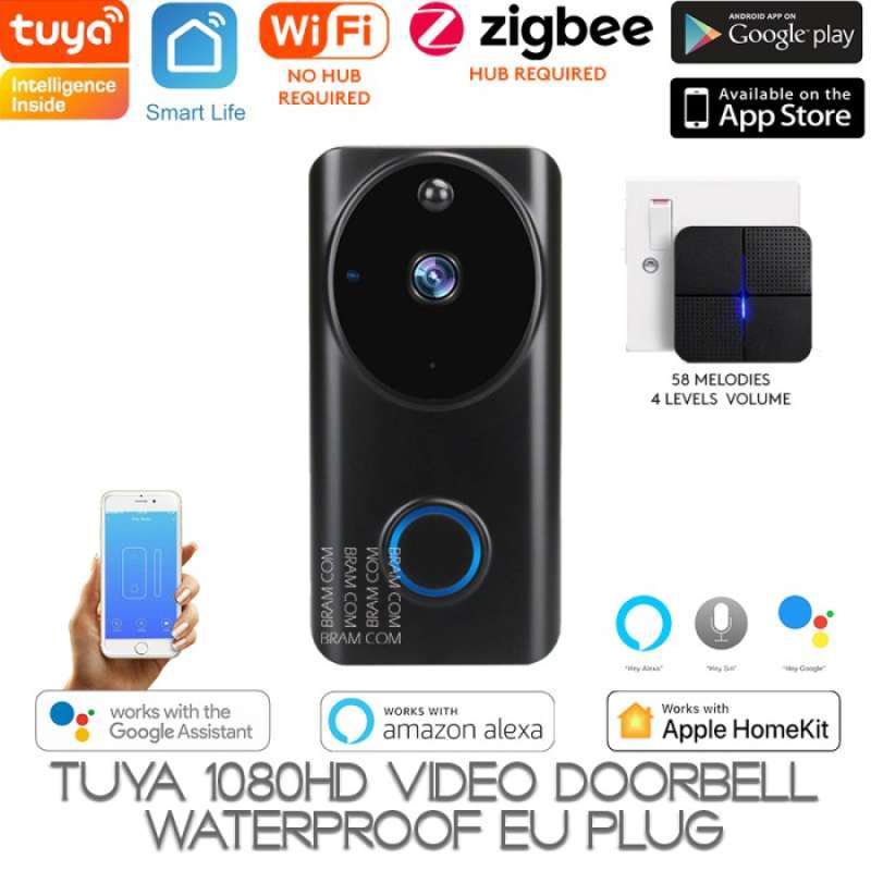 Promo TUYA Video Doorbell Waterproof Multicolor ZIGBEE BLACK