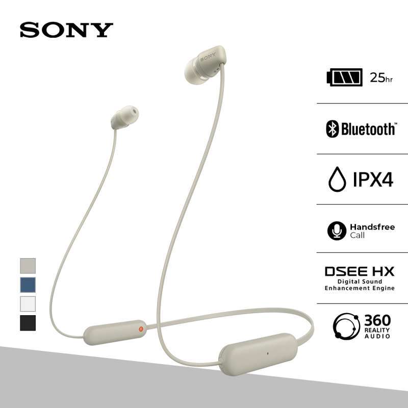 Promo SONY WI-C100 In Ear Wireless Bluetooth Headset - Cream [Battery Up to  25h] Earphone Headphone Handsfree Diskon 42% di Seller Sony Audio Official  Store - SONY WAREHOUSE - Kota Jakarta Pusat | Blibli