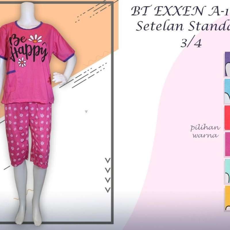 Jual Babydoll 3/4 Bahan Kaos/ Baju Tidur Setelan Murah Piyama