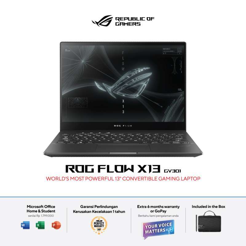 Jual Asus ROG Flow X13 GV301QE R938 R9 5980HS RTX 3050Ti RAM 16GB