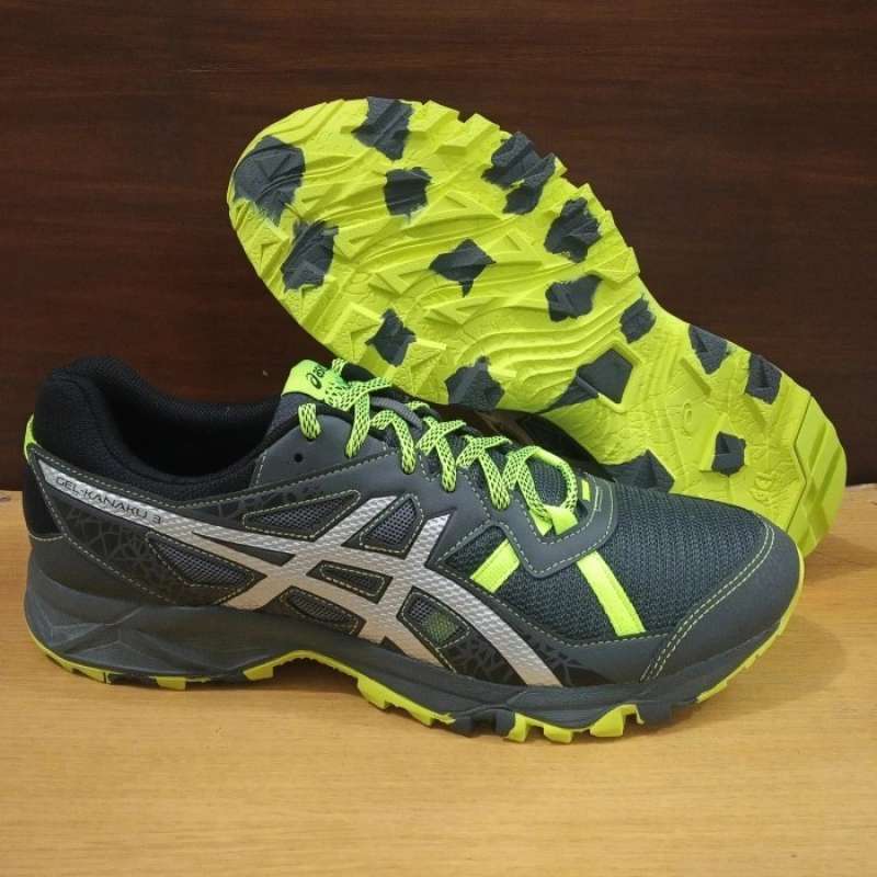 Chaussure trail asics gel top kanaku 3 homme gris jaune