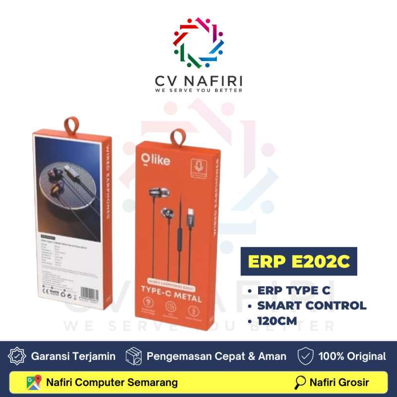 OLIKE E202C EARPHONE TYPE-C METAL WIRED HEADSET TYPE C