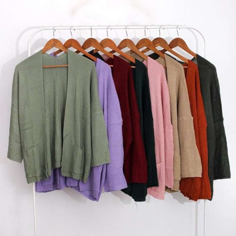 Okechuku OVERSIZE LAVELA KARDIGAN Wanita Jumbo Size Cardigan Rajut BIG Mint