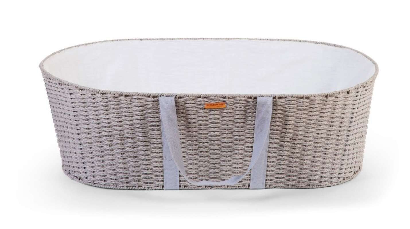 Childhome Moses Basket Grey (Lining Handles Mattress)