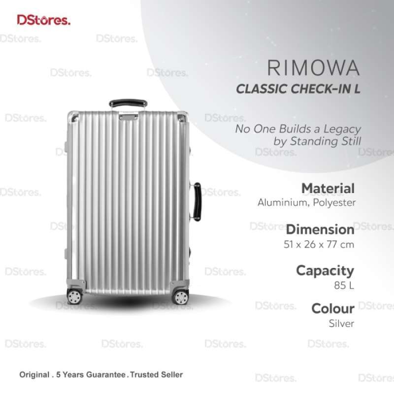 RIMOWA CLASSIC CHECK IN L 84 L SILVER