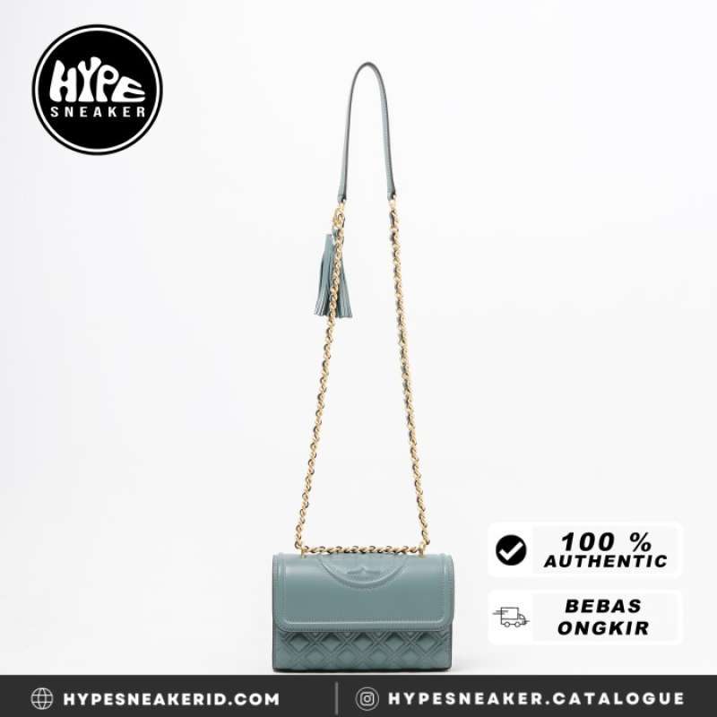 Tas TORY BURCH FLEMING ARTIC BLUE SHOULDER BAG 100 ORIGINAL