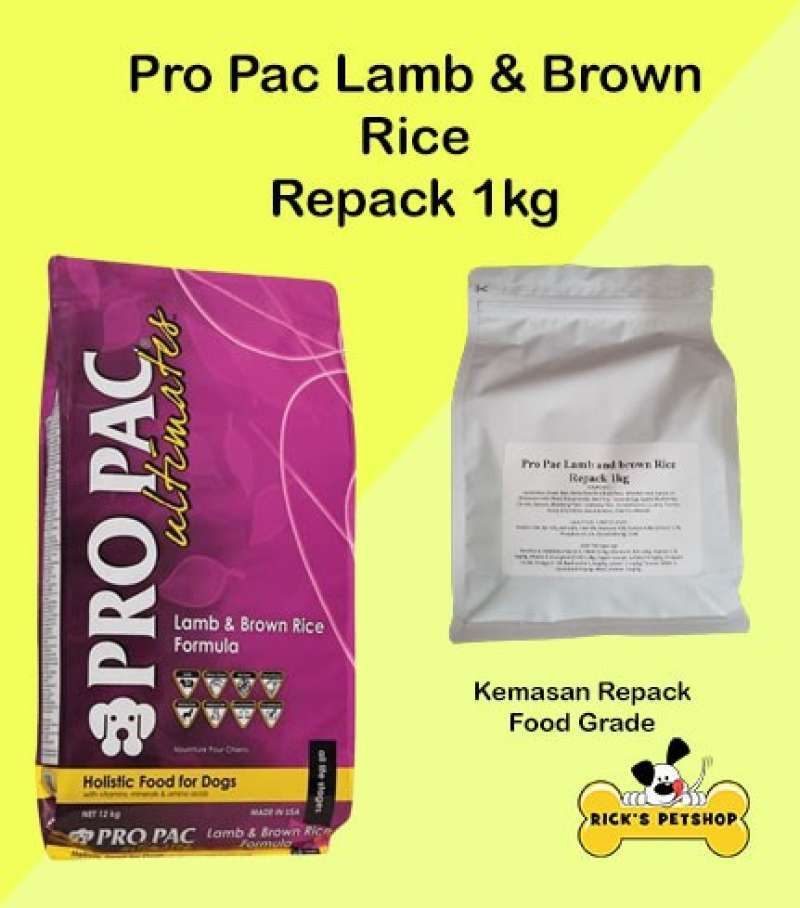 Repack 1Kg Dog Food Holistic Propac Pro Pac Lamb Brown Rice