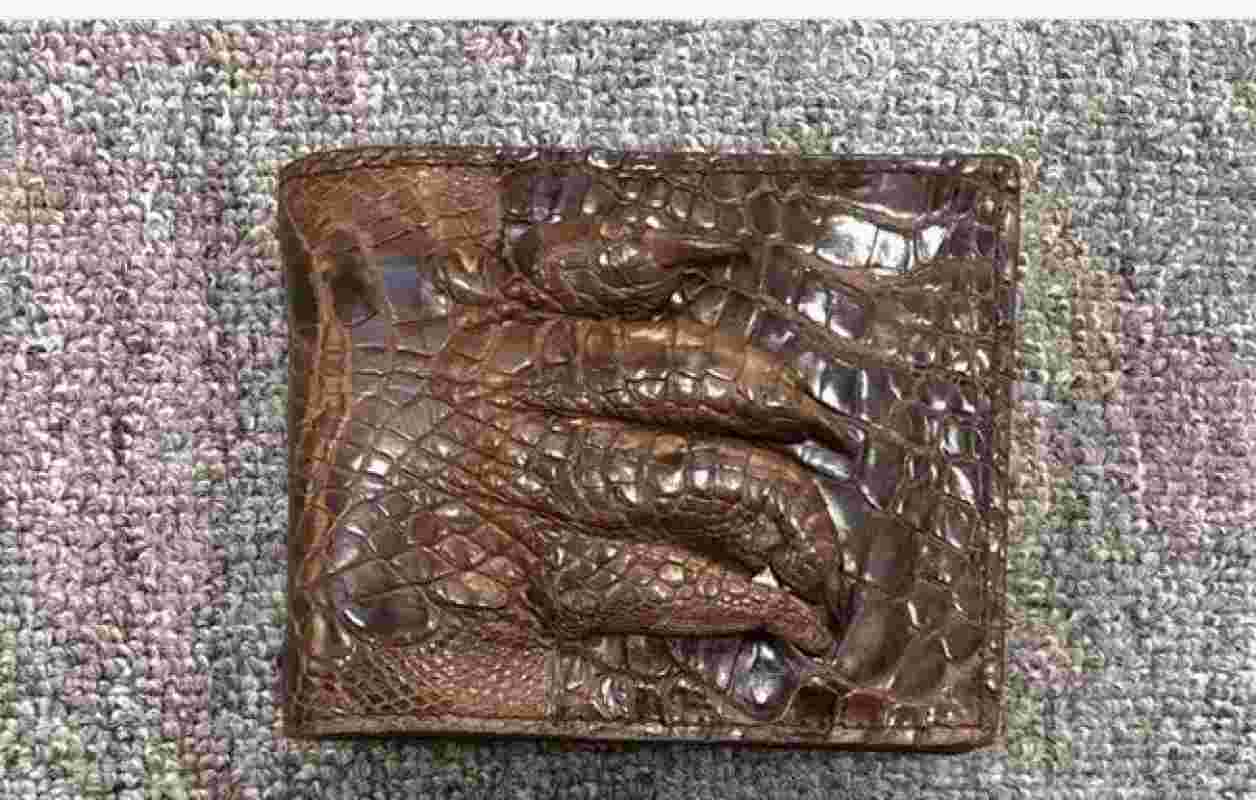 Authentic Real True Crocodile Skin Men's Short Bifold Card Wallet Photo  Holder Genuine Alligator Leather Male Small Clutch Purse