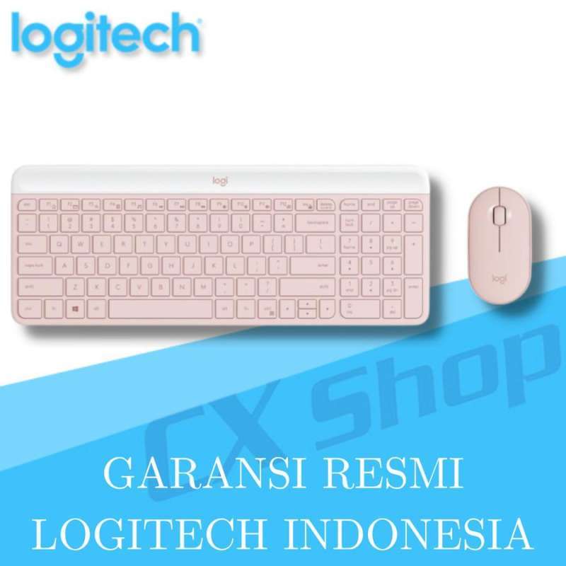 Logitech MK470 Combo Keyboard dan Mouse Wireless Slim Rose