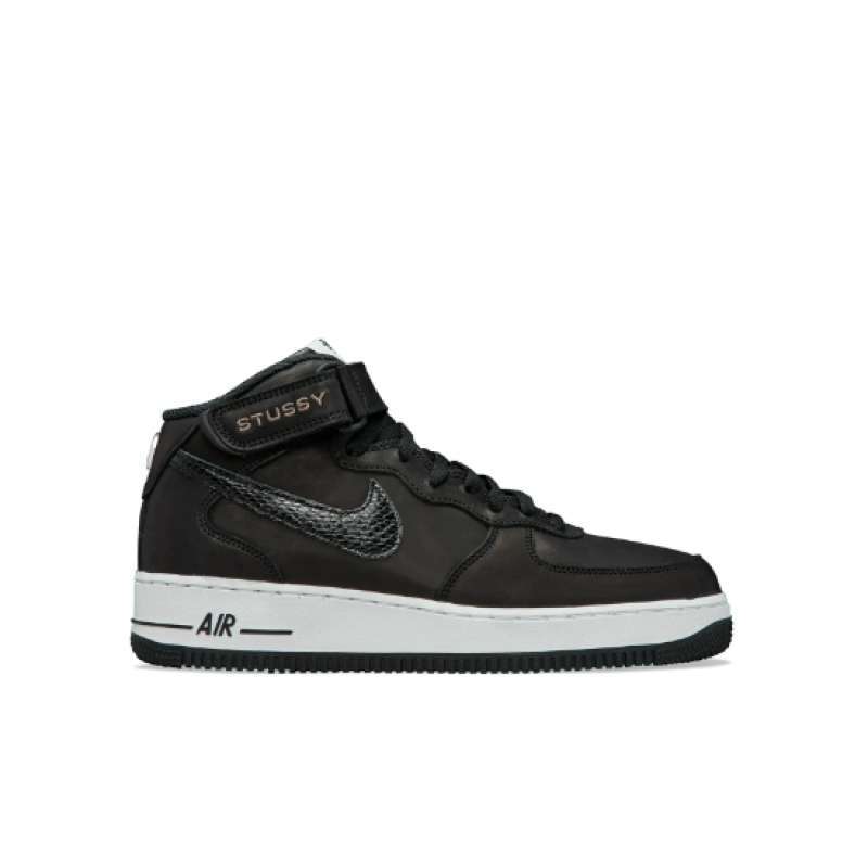 Jual Nike Air Force 1 Mid Stussy Black White di Seller