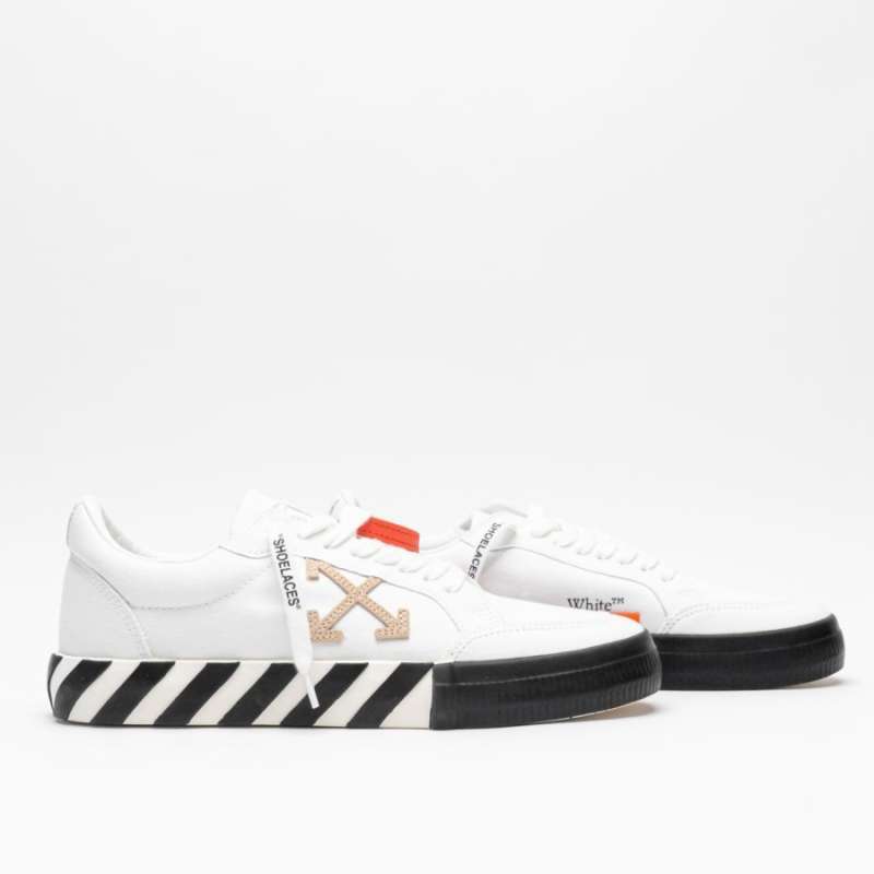 Off-White Low Vulcanized Sneakers Canvas White Black Sand