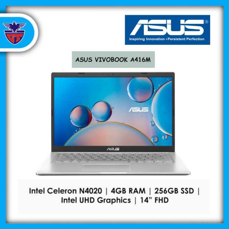 ASUS VivoBook A416M Laptop dengan Prosesor Celeron N4020, 14 Display dan 4GB DDR4 RAM, SSD 256GB, serta Keyboard Chiclet Berlampu dan Audio ASUS SonicMaster. Ideal untuk Pelajar dan Profesional