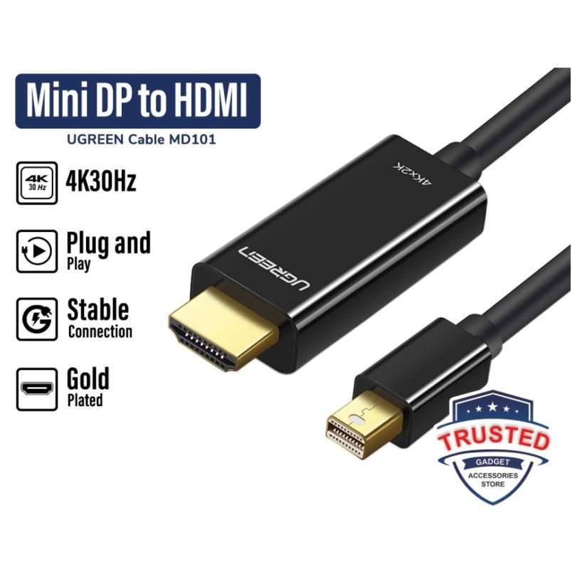 Jual Cable Mini Dp Thunderbolt To Hdmi Ugreen 4k 30hz Hd Kabel