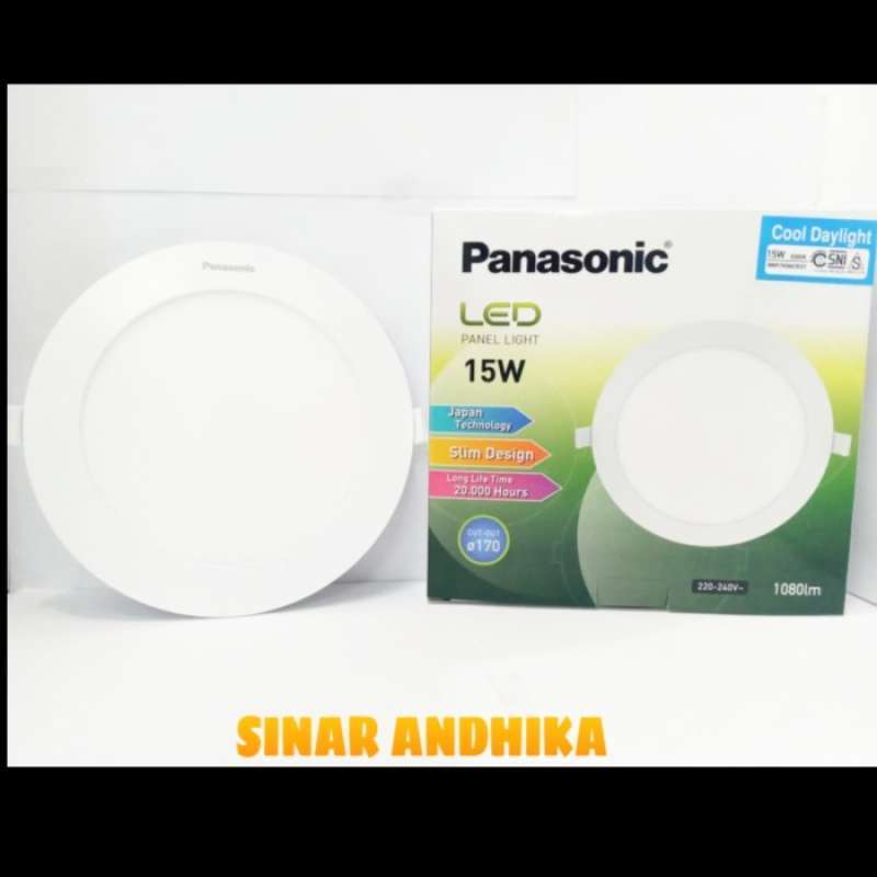 Jual Lampu Led Panel Downlight slim Panasonic Bulat 15 Watt