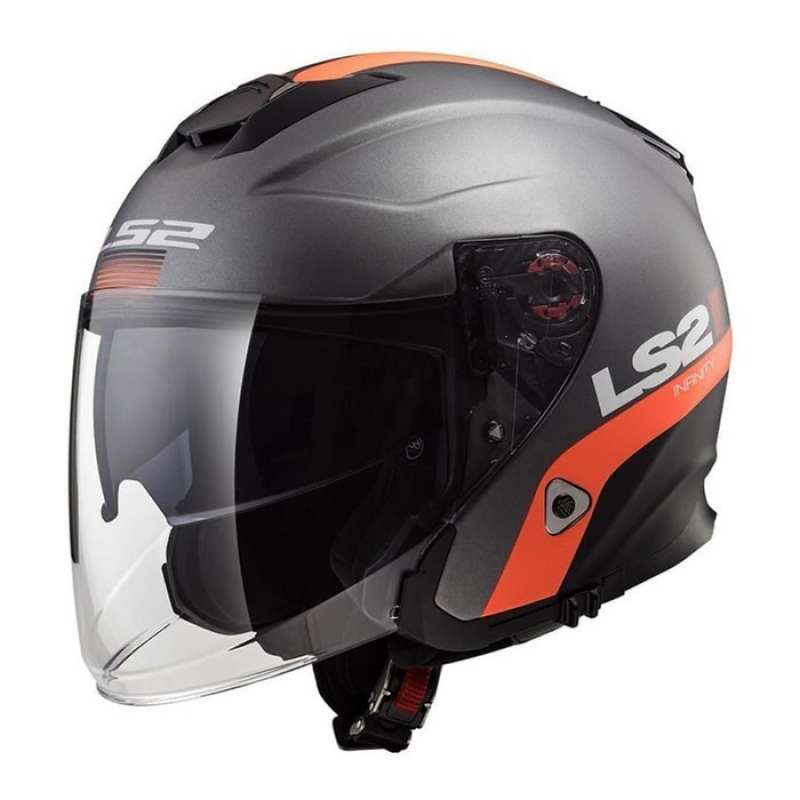 Promo Ls2 Of421 Infinity Smart Matt Tittanium Helm Half Face