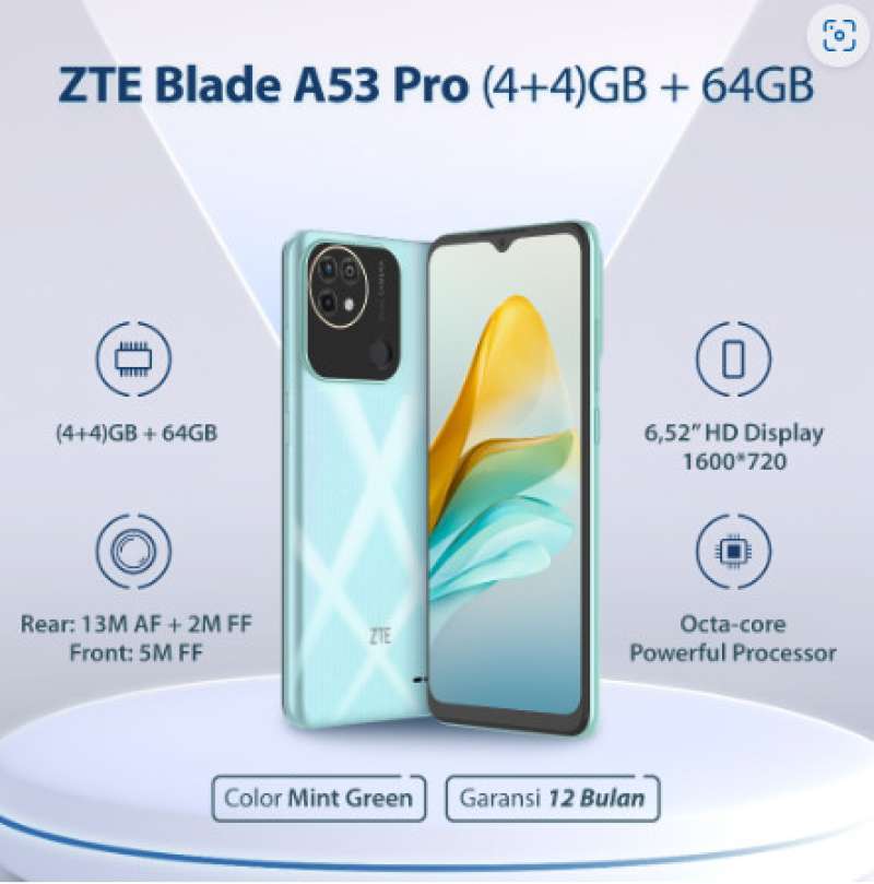 Jual SMARTPHONE - ZTE BLADE A53 PRO [4/64 GB] GARANSI RESMI - MINT GREEN di  Seller DIRECT SALES - Dwi Kora, Kota Medan