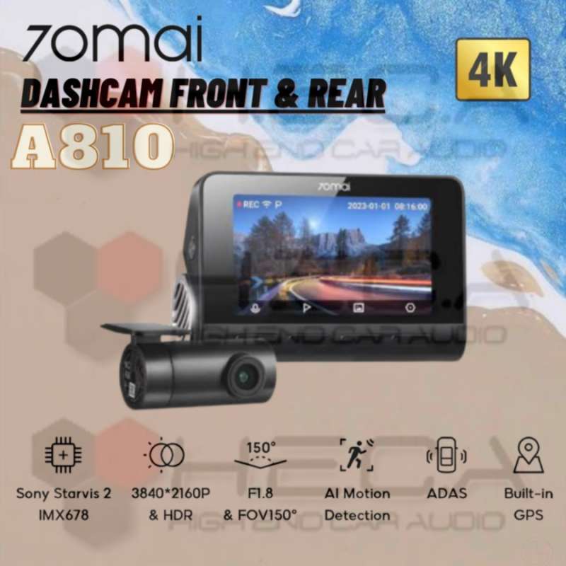 70mai 4K Dash Cam A810 Motion Detection Car DVR Set-in GPS ADAS