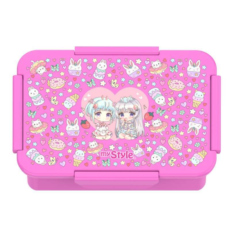 My Style TM 1186 Chibi Series Lunch Box for Girls - Kotak Bekal Tanpa Sekat Anti Tumpah Anak Perempuan