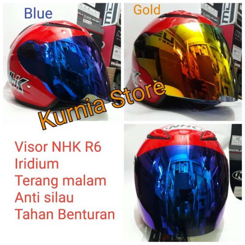 Promo Kaca Helm Nhk R6 Iridium Flat Visor Diskon 23 di Seller