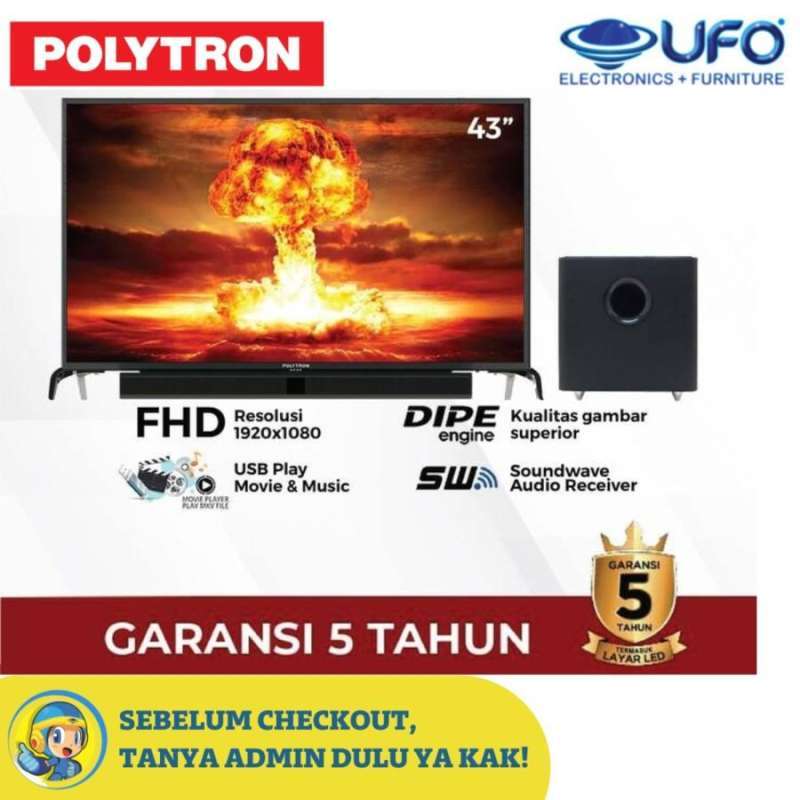 Jual POLYTRON PLD43BV1558 Cinemax Soundbar DIGITAL LED TV 43 di