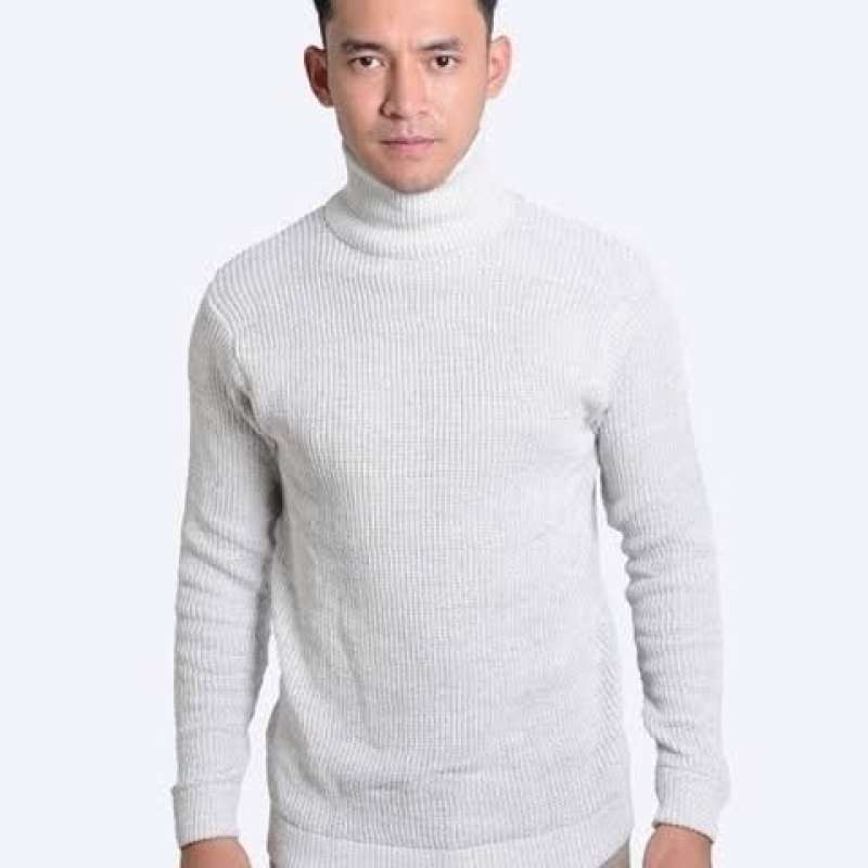 Jual Turtleneck H M pria dan wanita warna putih original RIB