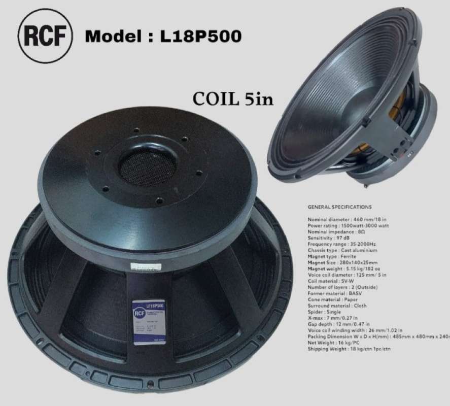 Rcf 18 inch sales subwoofer