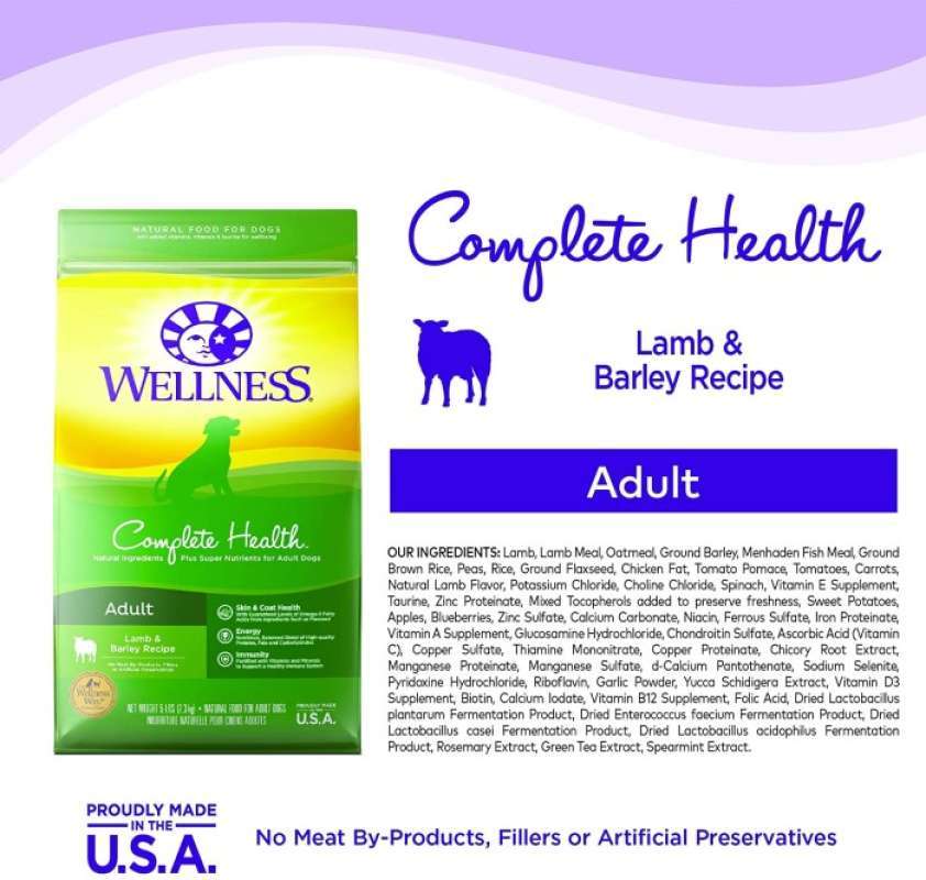 Promo Wellness Complete Health Lamb Barley Dry Dog Food