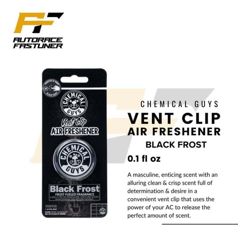 Chemical Guys Vent Clip Air Freshener, Black Frost