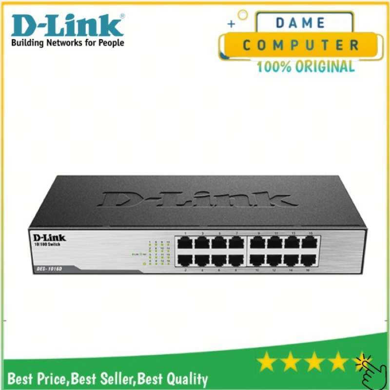 D-Link DES-1016D 16-Port Fast Ethernet Unmanaged Desktop Switch