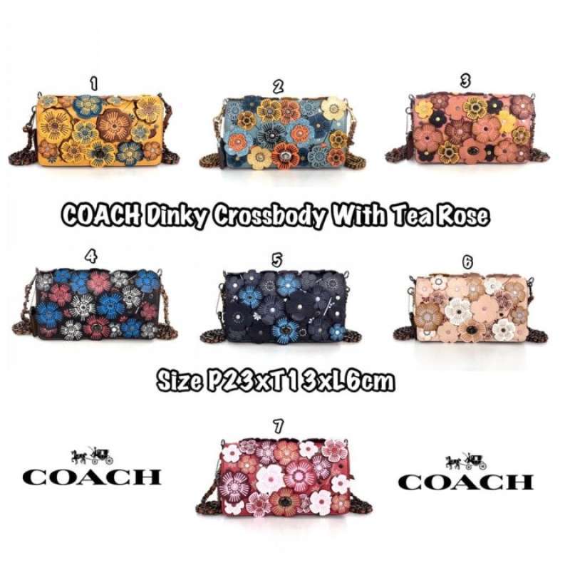 Coach dinky tea rose crossbody outlet