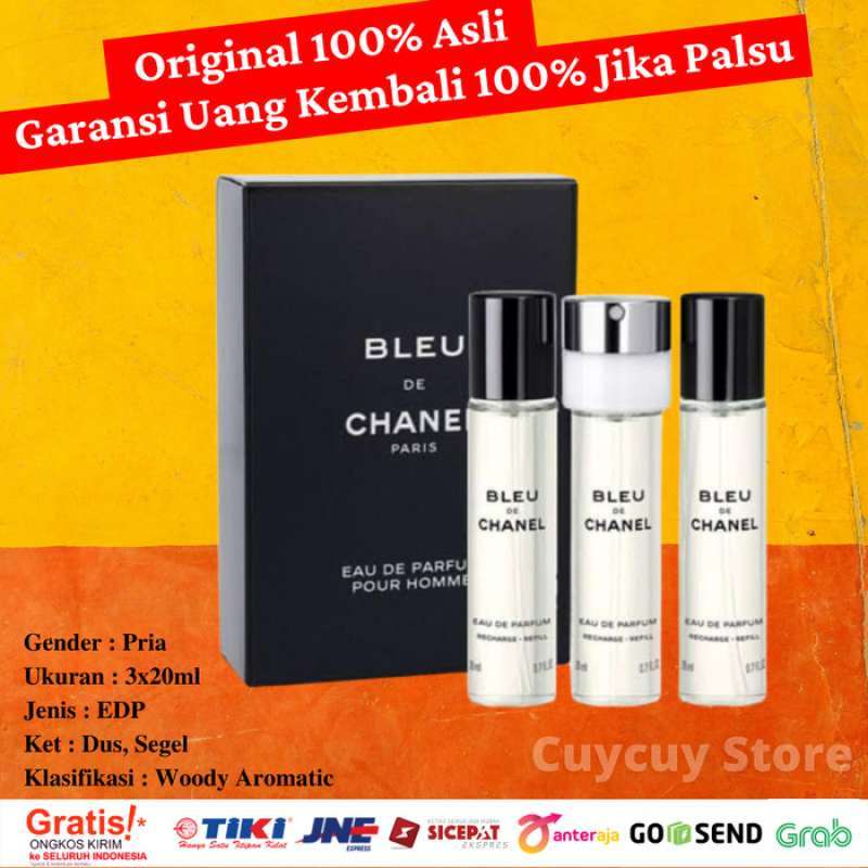 Jual Chanel Bleu De Chanel For Men Travel Size EDP 3X20ml 100% di Seller  Hiza tore - Kalibata, Kota Jakarta Selatan
