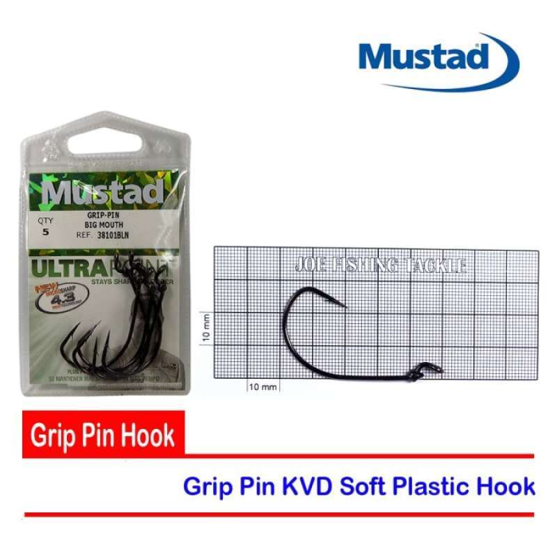 Jual Mustad Kvd Grip-pin Hook Size 4/0 - 38101np-bn Mata Kail Soft