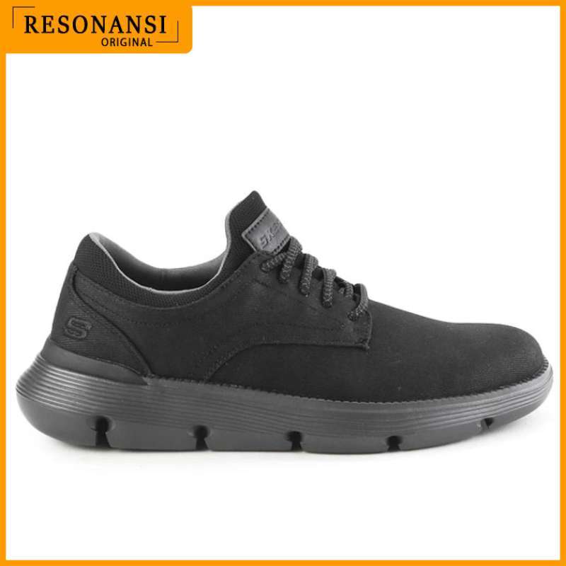 SEPATU PRIA TERBARU SKECHERS ORIGINAL SNEAKERS GARZA HITAM EMPUK KEREN
