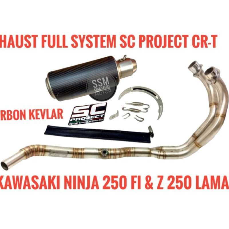 Promo KNALPOT FULL SYSTEM SC PROJECT CR T KARBON NINJA 250 FI LAMA