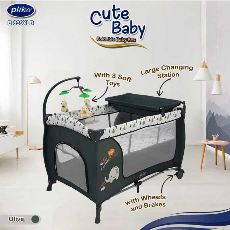 Jual Pliko B 839 Xlr Cute Baby Box Tempat Tidur Bayi Olive Di