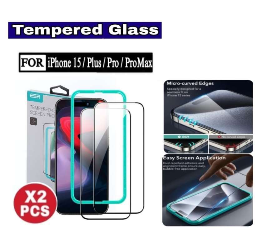 ESR Tempered Glass Apple iPhone 15 Pro Max Black [2 PACK]