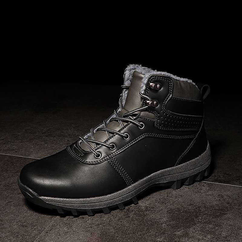 Mivaso Terbaru Sepatu Boots Pria Musim Dingin Winter Snow Boots Tinggi  Hiking Mendaki Anti Slip Thermal Salju Santai Berbulu Keren 259