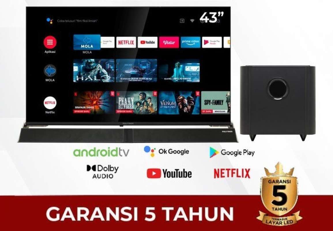 Jual Promo Terbatas !!!!! Polytron Smart Cinemax Soundbar Tv 43 Inch Pld  43bag5959 Os 11 Di Seller Xeniel Store - Kebon Kacang, Kota Jakarta Pusat |  Blibli