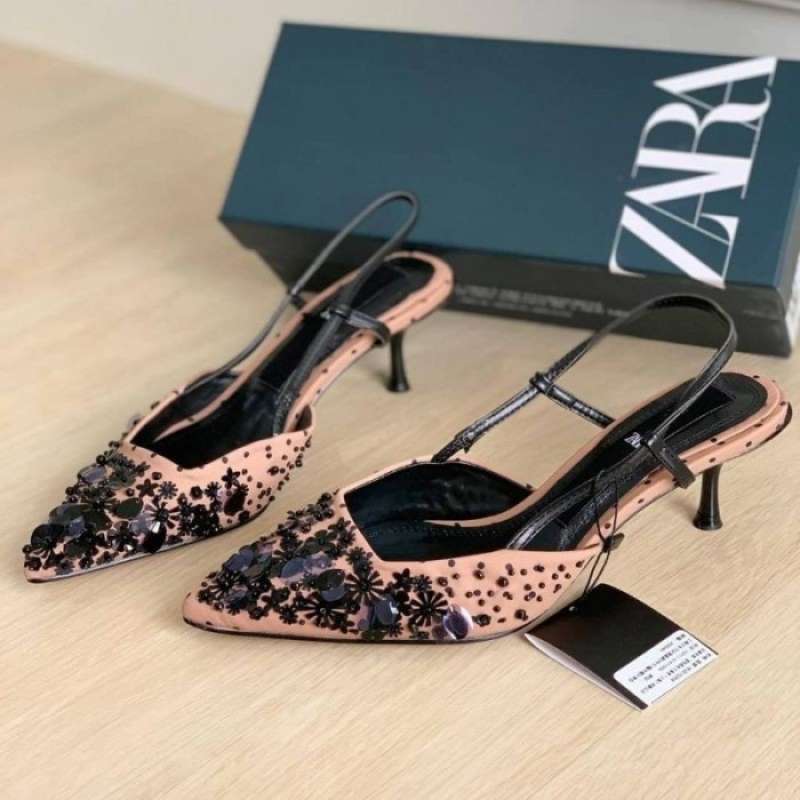 Jual SEPATU ZARA WANITA ZR 126 SLINGBACK HIGH HEELS SEPATU HEELS