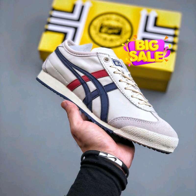 Promo Sepatu Onitsuka Tiger Mexico 66 Super Deluxe Cream Blue Red