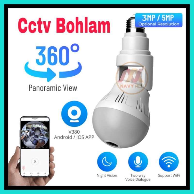 Promo Kamera Panoramic Wifi Cctv Lamp Kamera Spy Panoramic Lamp