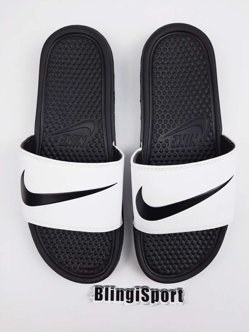 Jual Sandal Nike Benassi Upper White Swoosh Sandal Slop Sandal