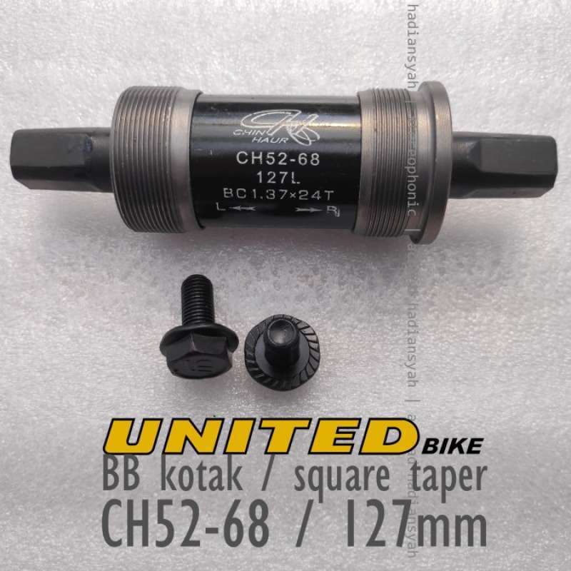 Promo BOTTOM BRACKET SQUARE CHIN HOUR CH 52 68 127MM BB KOTAK