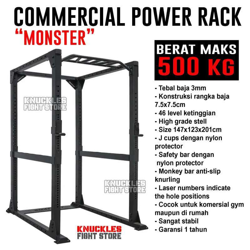 Power Rack Home Gym Alat Fitness Olahraga Multifungsi Squat Rack Angkat Beban Pull Up Bar Hook H1