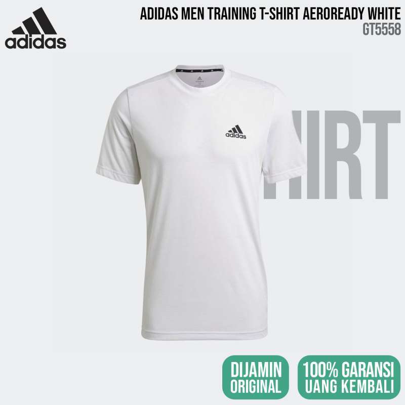 adidas Training Aeroready Designed To Move Feelready Sport Tee GT5558 White ORIGINAL BNWT Kaos Latihan Pria