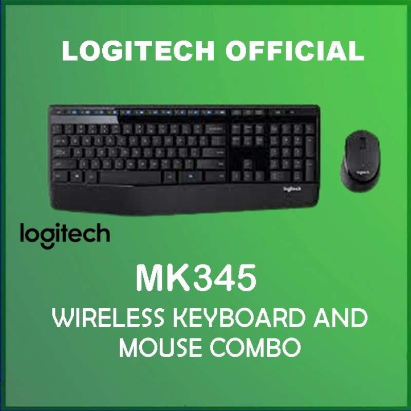 Logitech Wireless Mouse Keyboard MK345 Combo MK 345 Hitam