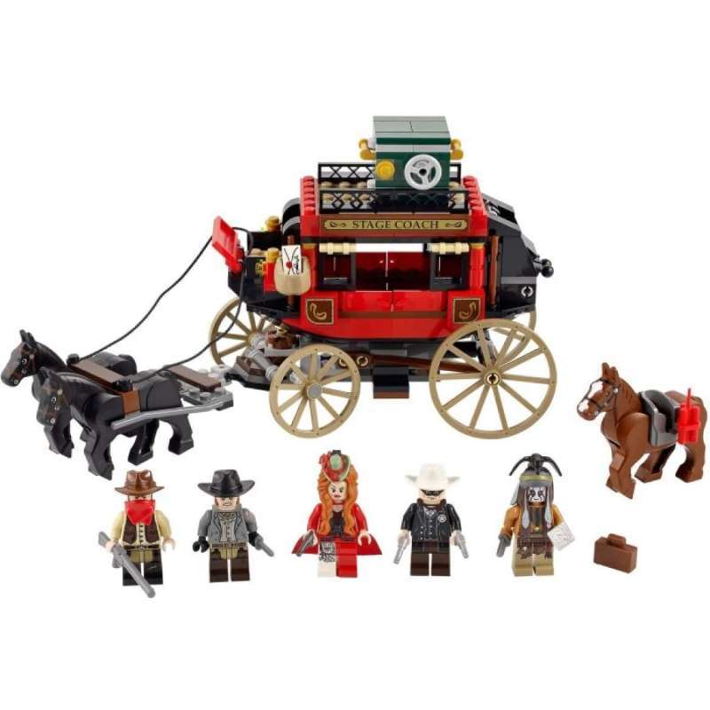 LEGO Original LONE RANGER 79108 Stagecoach Escape Mainan Anak Edukasi  Kereta Kuda Disney