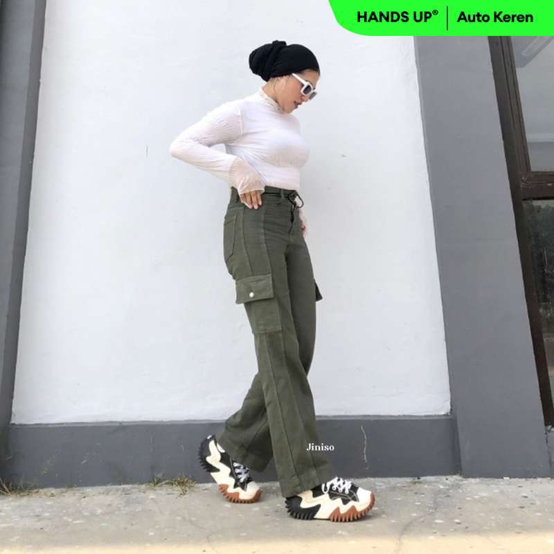 JINISO Highwaist Cargo Loose Jeans 400 HANDS UP